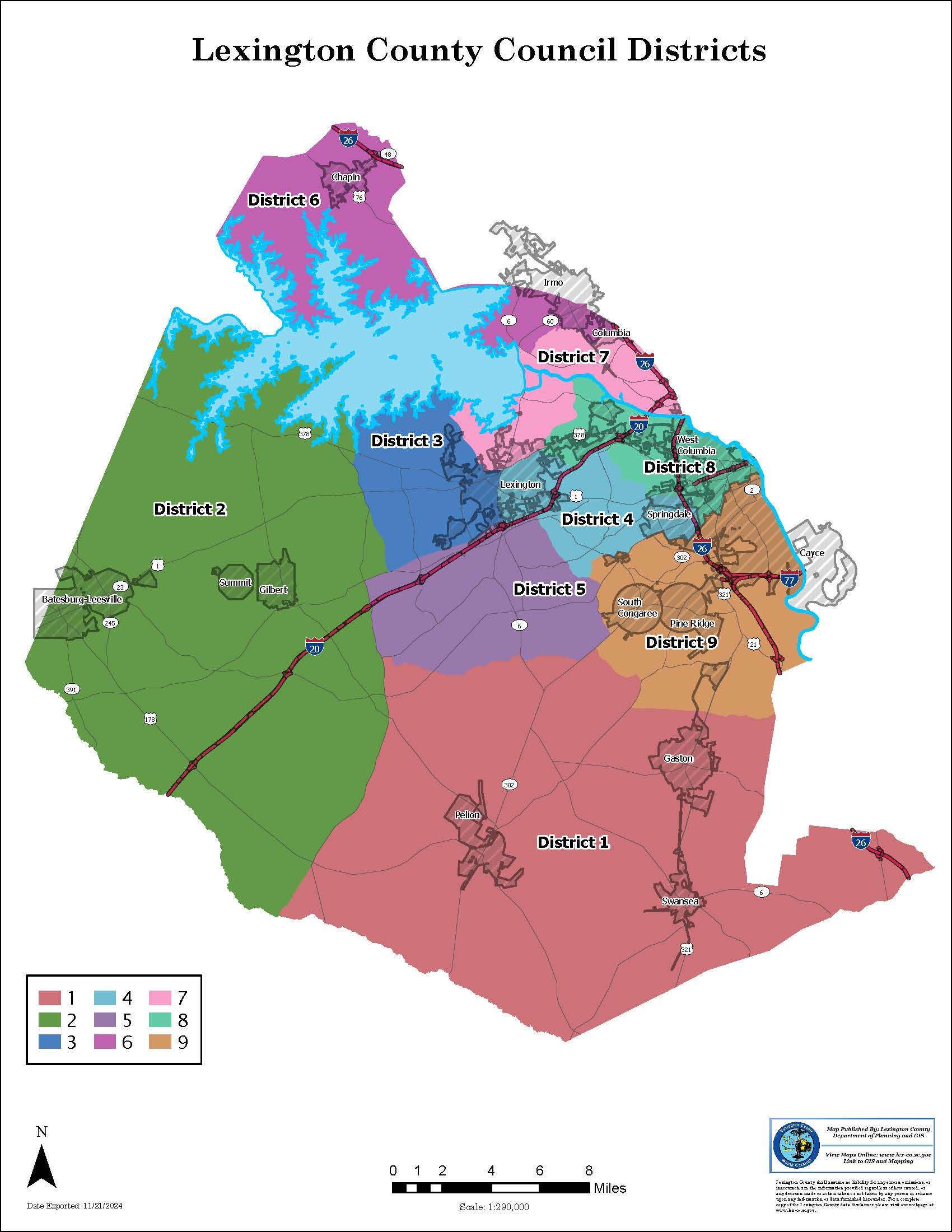 Click to view Lexington County Council Districts 8.5x11 